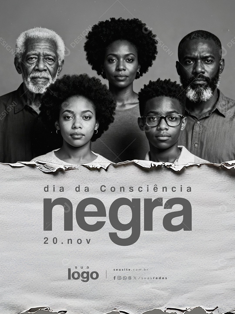 Dia da Consciência Negra 20 de Novembro Social Media PSD Editável