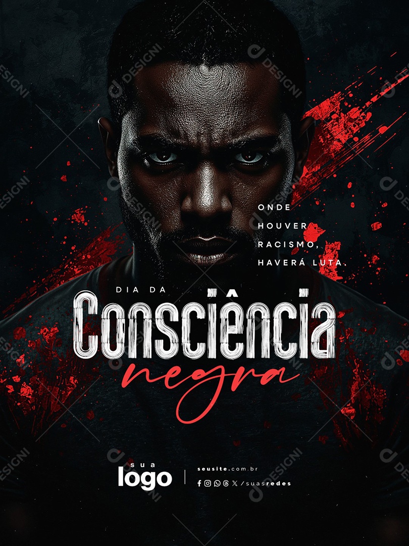 Dia da Consciência Negra 20 de Novembro Social Media PSD Editável