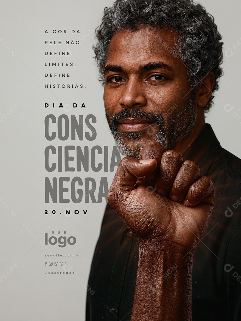 Dia da Consciência Negra 20 de Novembro Social Media PSD Editável