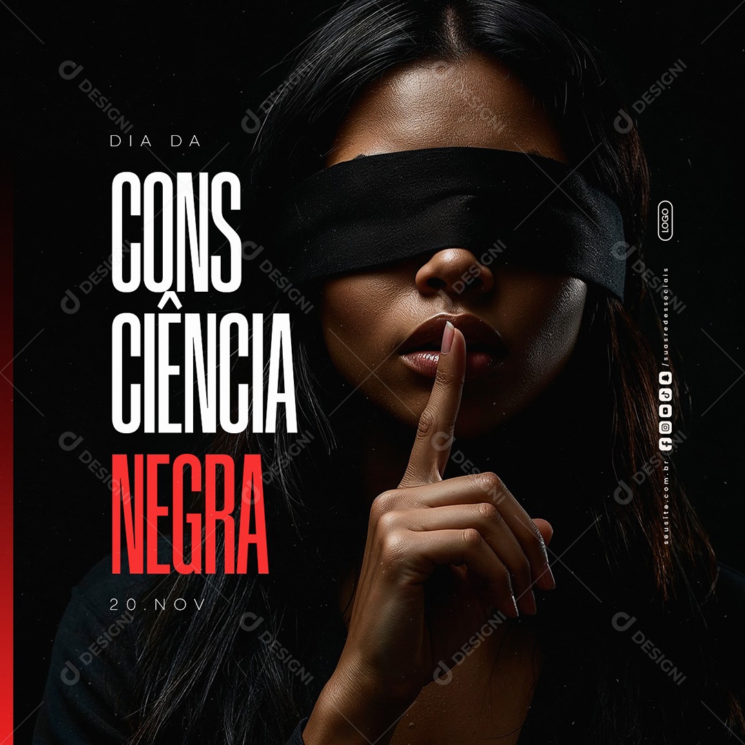 Dia da Consciência Negra 20 de Novembro Social Media PSD Editável