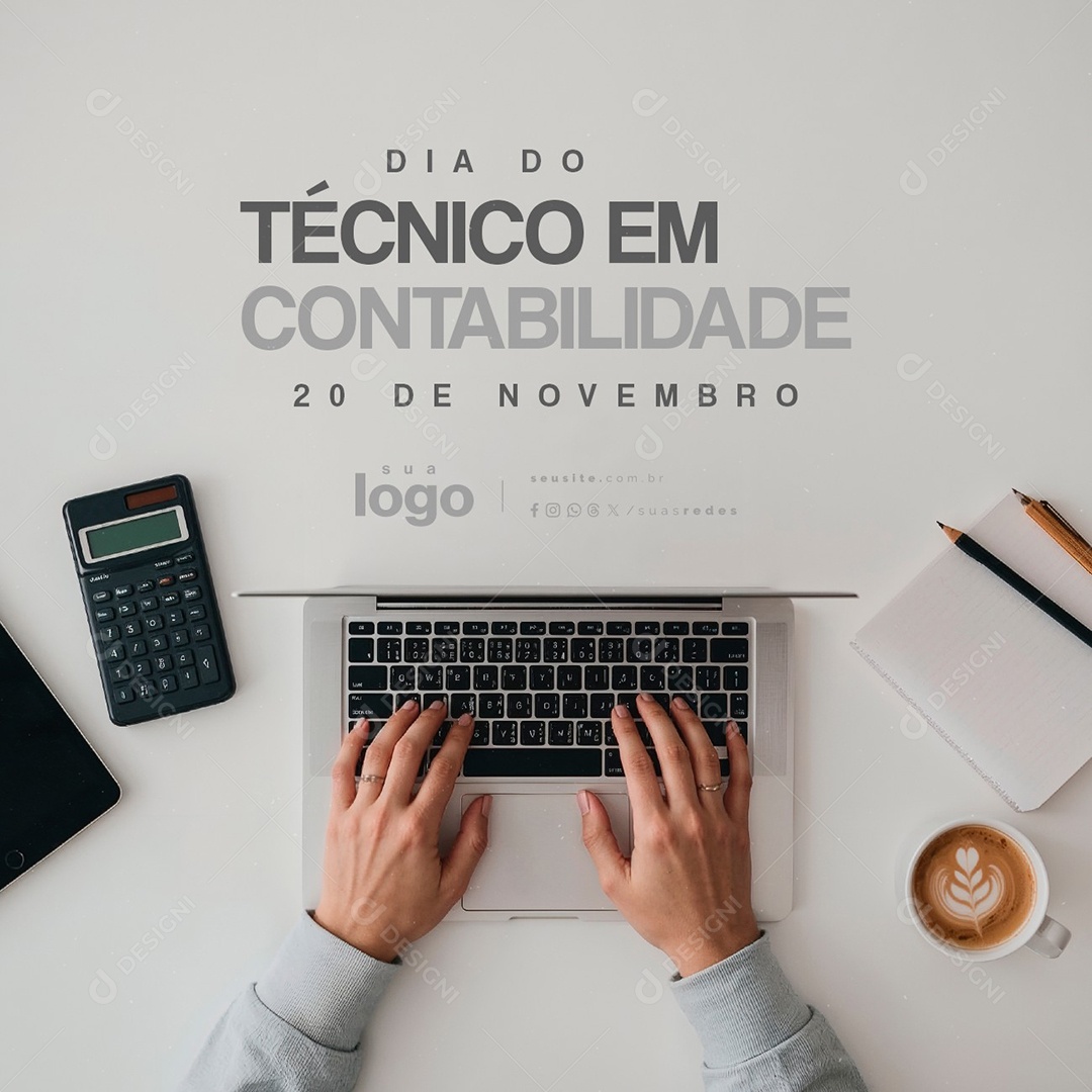 Dia do Técnico em Contabilidade 20 de Novembro Social Media PSD Editável