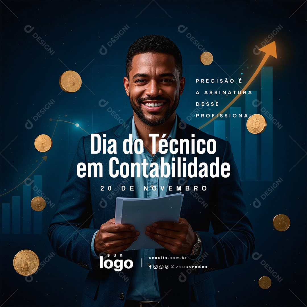 Dia do Técnico em Contabilidade 20 de Novembro Social Media PSD Editável