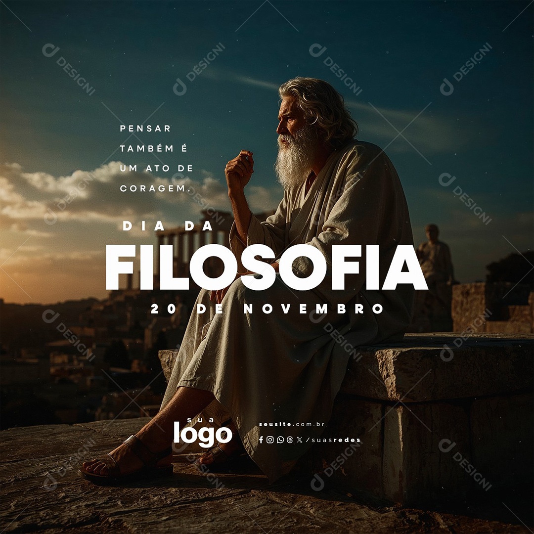 Dia da Filosofia 20 de Novembro Social Media PSD Editável