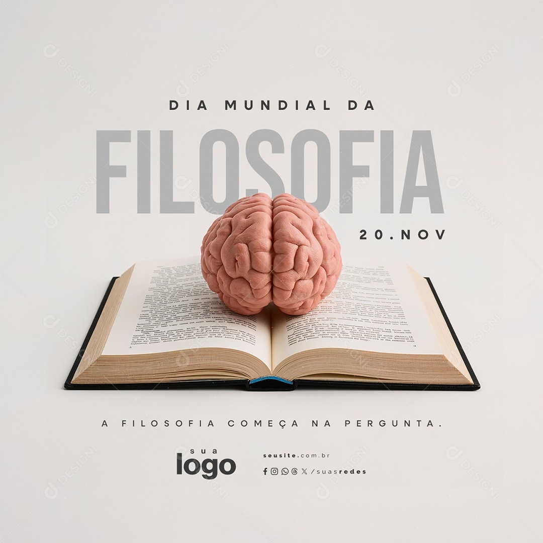 Dia Mundial da Filosofia 20 de Novembro Social Media PSD Editável