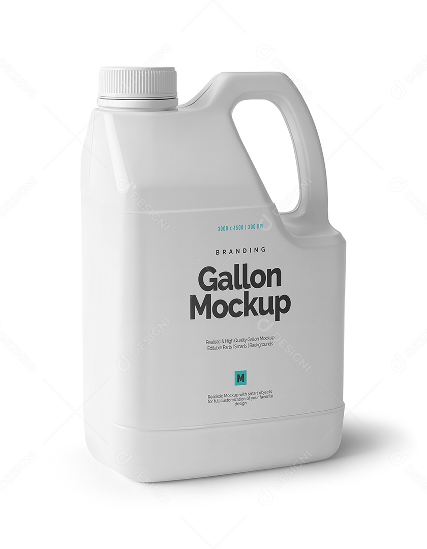 Galão de Plástico PSD Editável Mockup