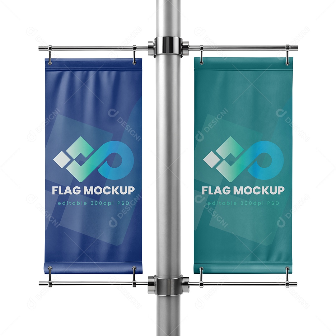 Bandeiras Mockup PSD Editável