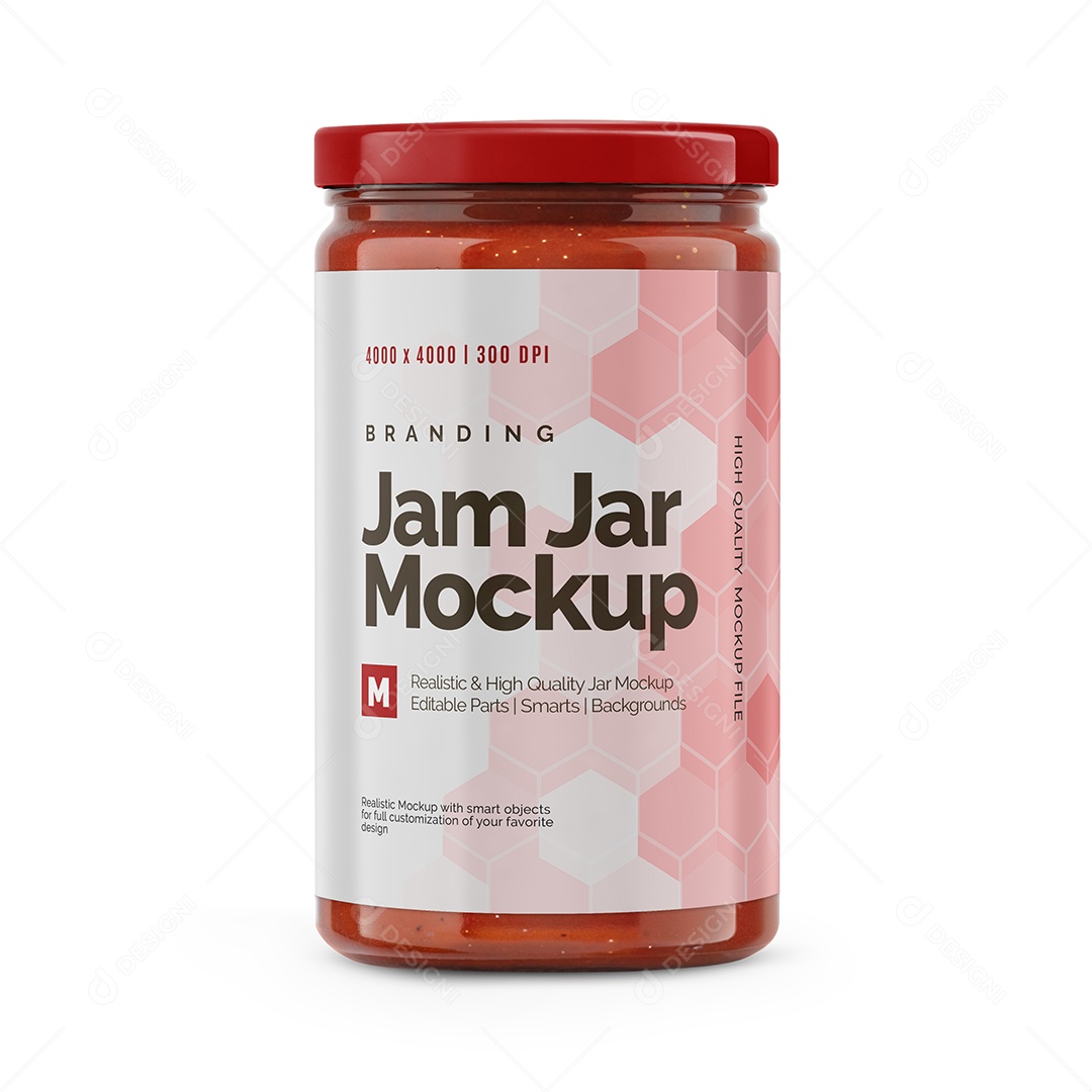 Pote de Geleia Mockup PSD Editável