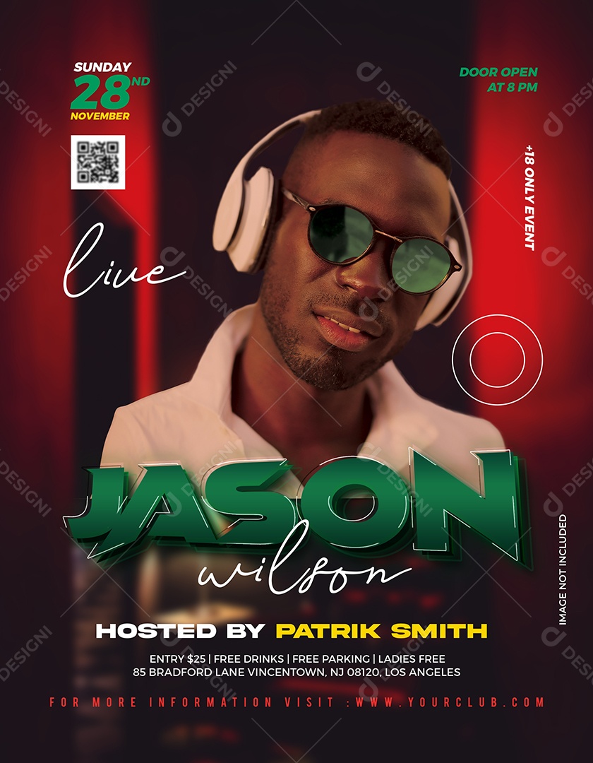 Arte DJ Session Festa Musical Grande Evento PSD Editável