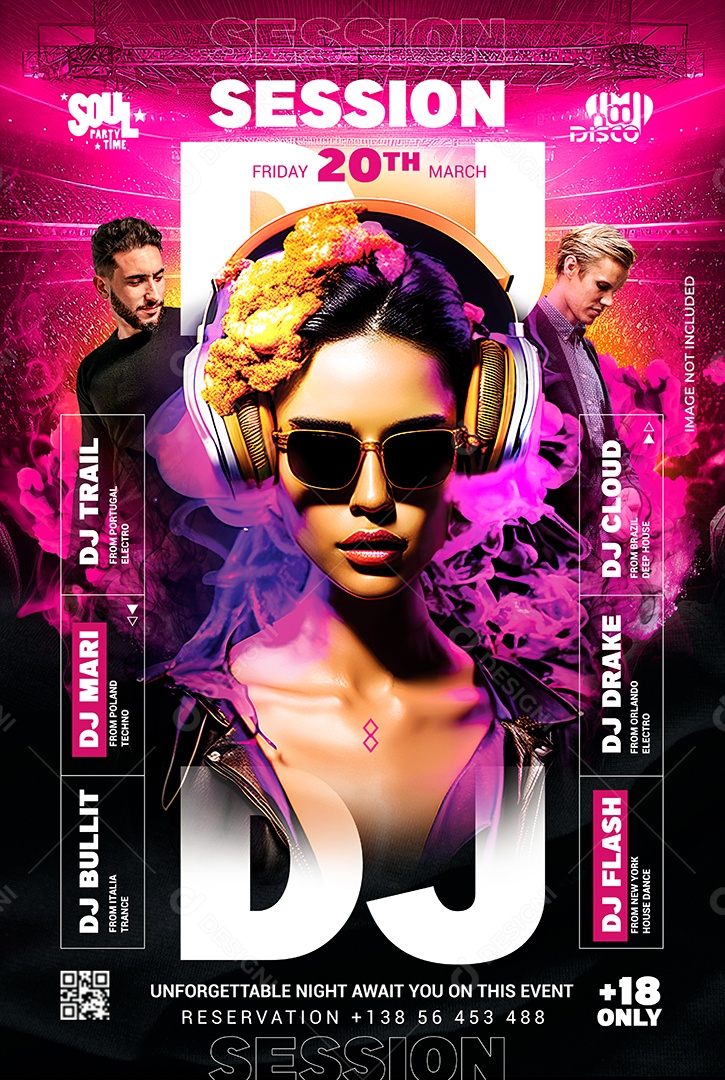 Arte DJ Session Festa Musical Grande Evento PSD Editável