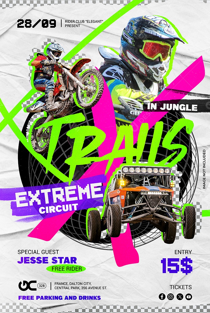 Arte Trails Extreme Circuit Evento Off Road PSD Editável