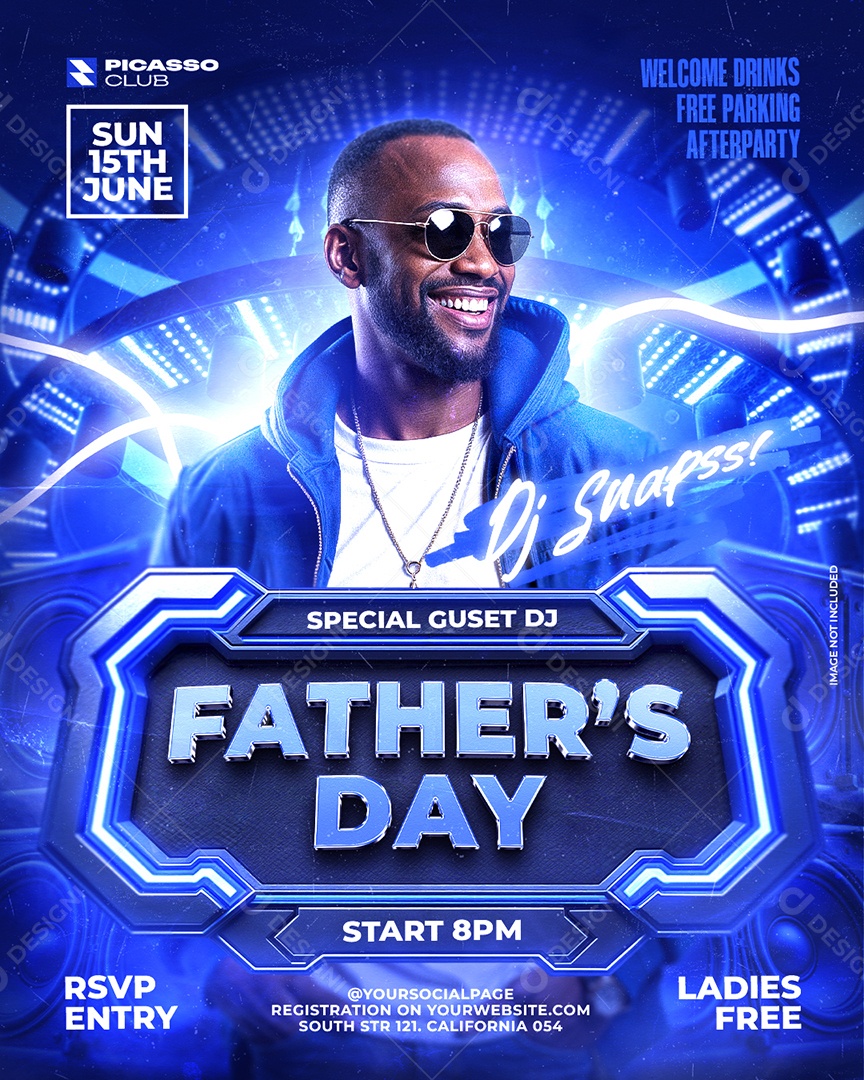 Arte Fathers Day Festa Especial DJ Snaps PSD Editável