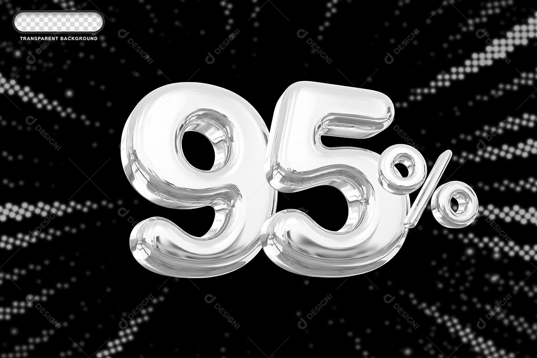 Número de Desconto 95% Elemento 3D Prata para Composição PSD