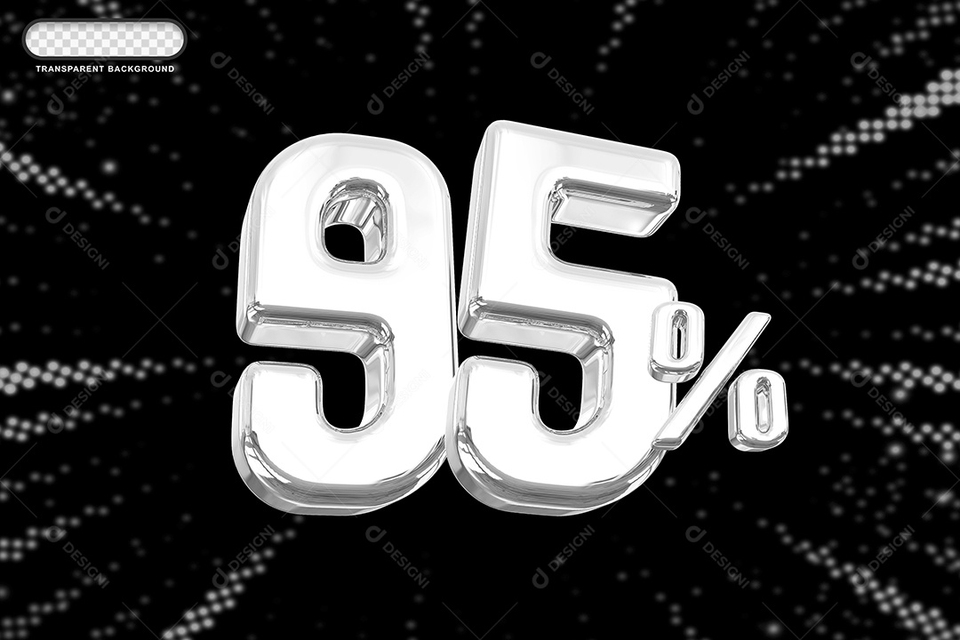 Número de Desconto 95% Elemento 3D Prata para Composição PSD