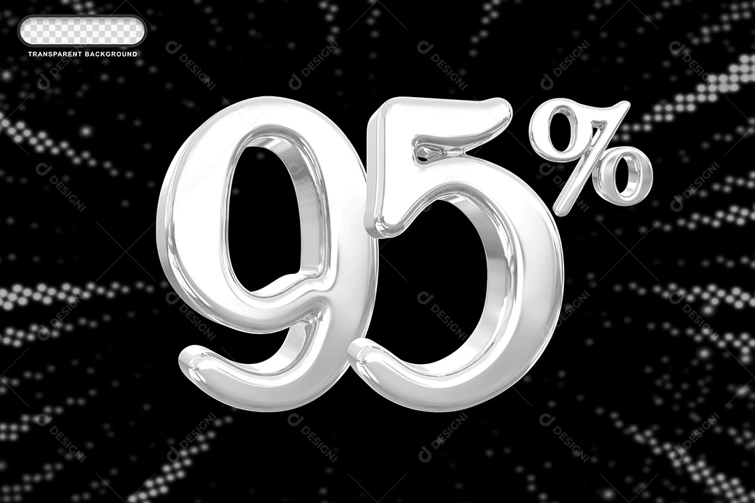 Número de Desconto 95% Elemento 3D Prata para Composição PSD