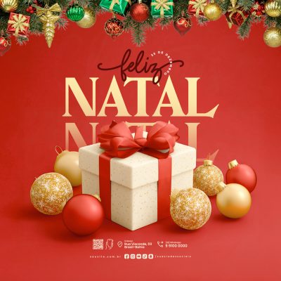 Feliz Natal 25 de Dezembro Social Media PSD Editável