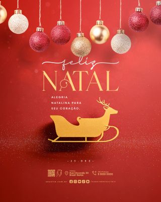 Feliz Natal 25 de Dezembro Social Media PSD Editável