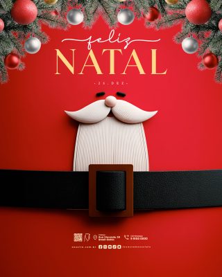 Feliz Natal 25 de Dezembro Social Media PSD Editável