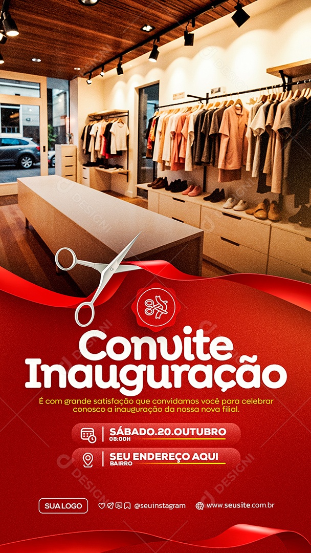 Story Convite de Inauguração Social Media PSD Editável