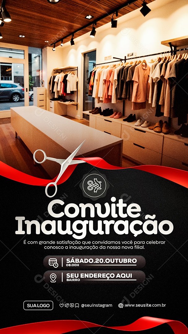 Story Convite de Inauguração Social Media PSD Editável