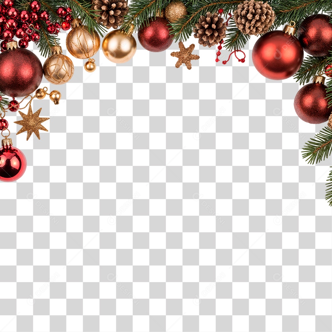 Elemento 3D Bola de Natal PNG Transparente