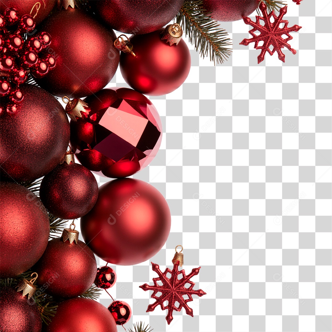 Elemento 3D Bola de Natal PNG Transparente