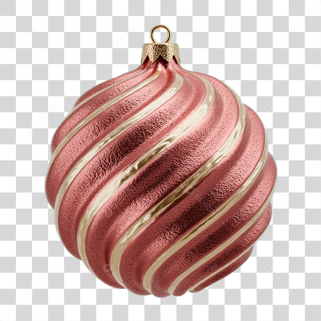 Elemento 3D Bola de Natal PNG Transparente