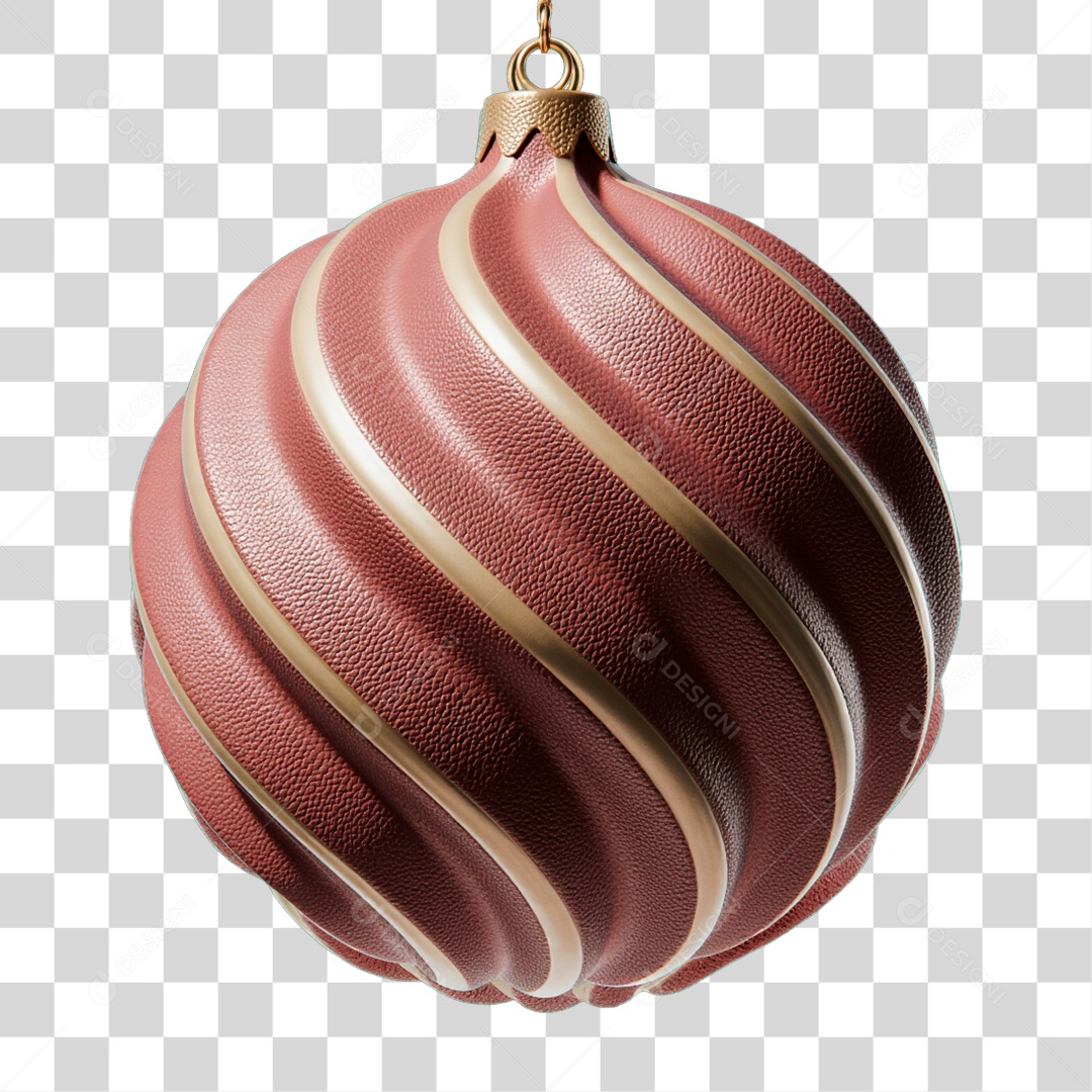 Elemento 3D Bola de Natal PNG Transparente