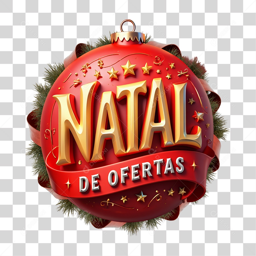 Selo 3D Natal de Ofertas PNG Transparente