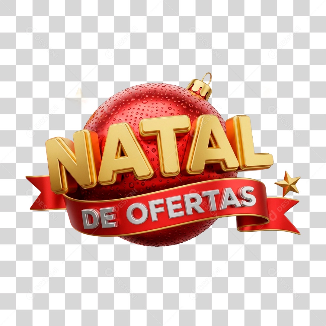 Selo 3D Natal de Ofertas PNG Transparente