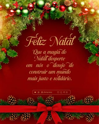 Feliz Natal 25 de Dezembro Social Media PSD Editável