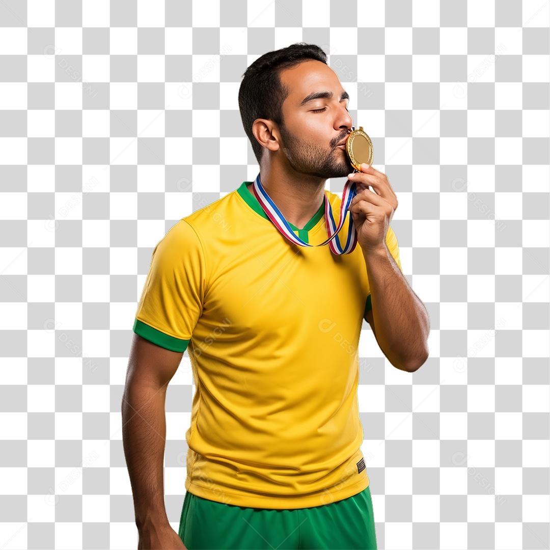 Homem Jogador Seleção Brasileira PNG Transparente