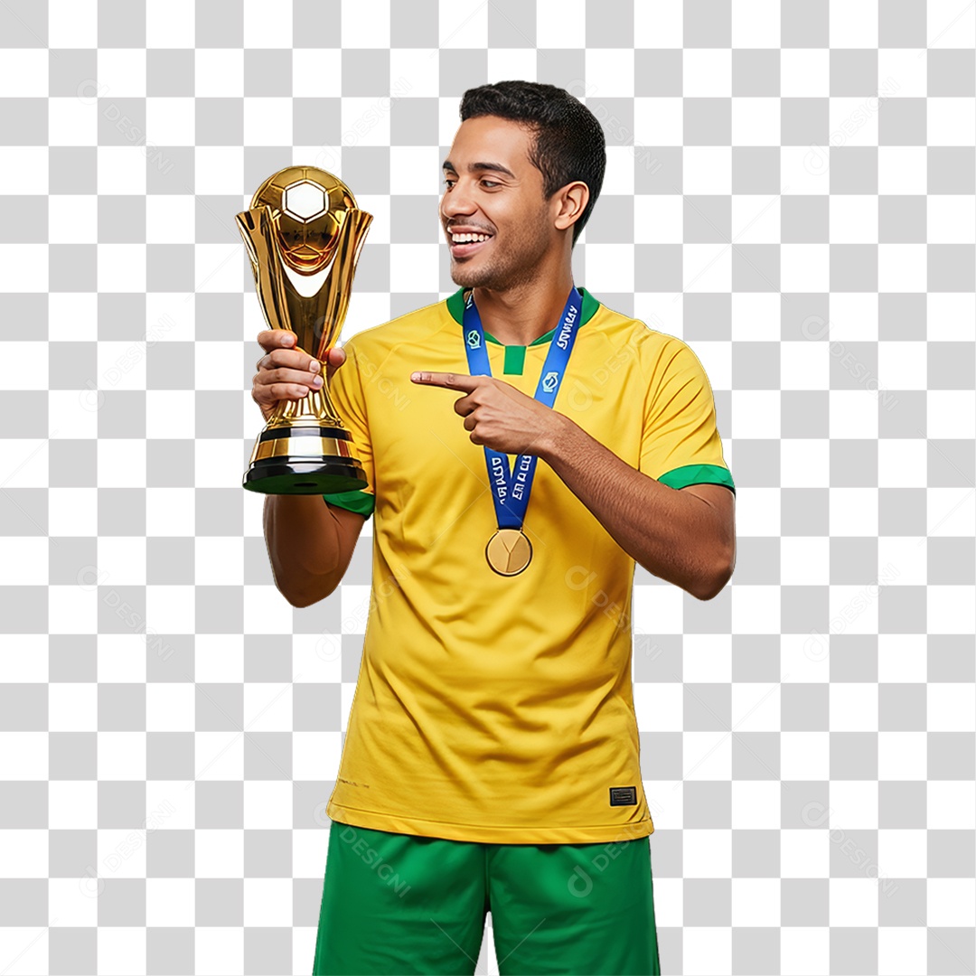 Homem Jogador Seleção Brasileira PNG Transparente