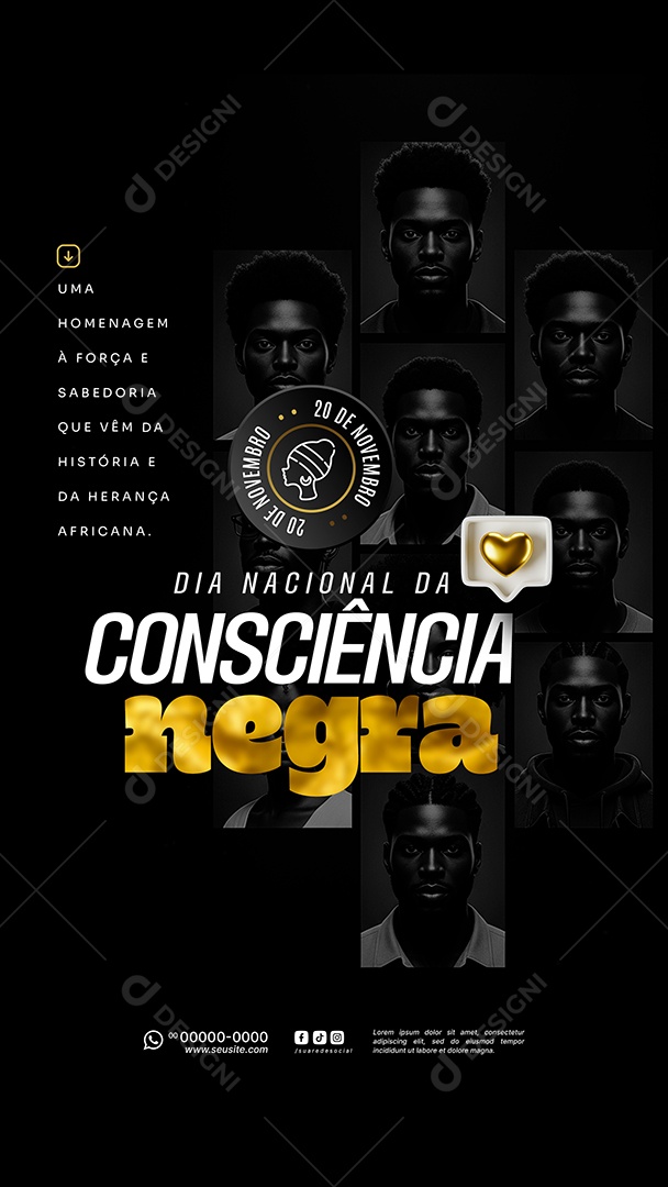 Story Dia da Consciência Negra 20 de Novembro Social Media PSD Editável
