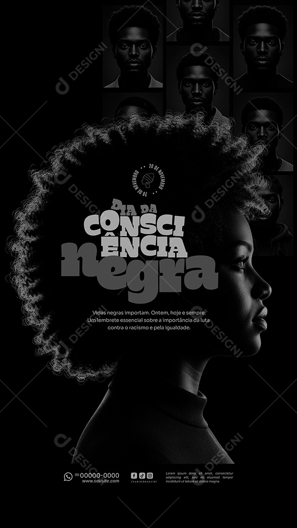 Story Dia da Consciência Negra 20 de Novembro Social Media PSD Editável