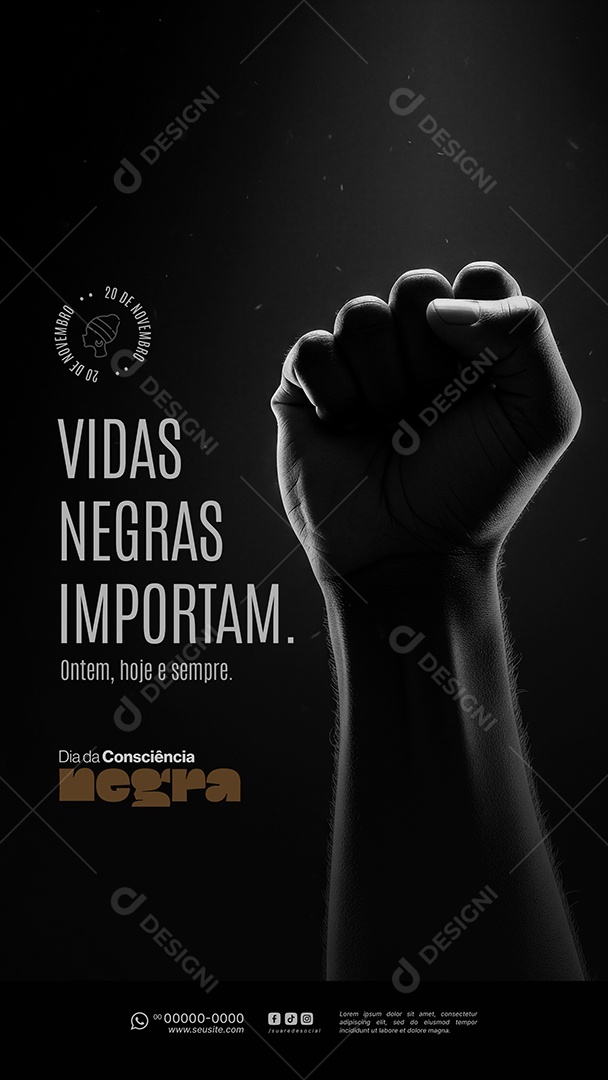 Story Dia da Consciência Negra 20 de Novembro Social Media PSD Editável