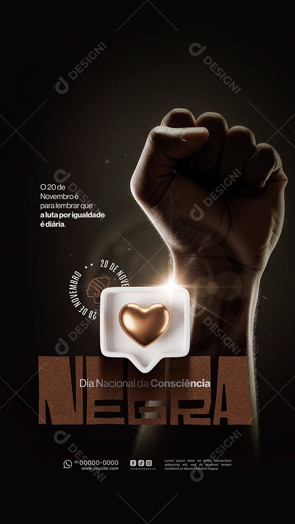 Story Dia da Consciência Negra 20 de Novembro Social Media PSD Editável
