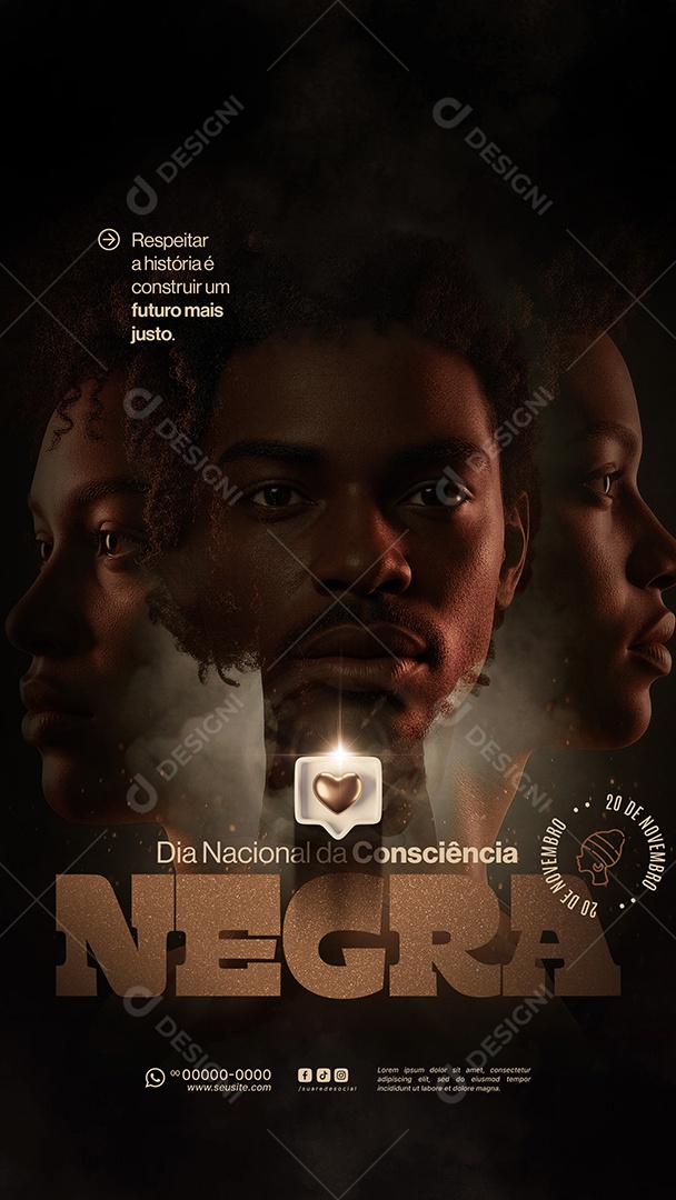 Story Dia da Consciência Negra 20 de Novembro Social Media PSD Editável