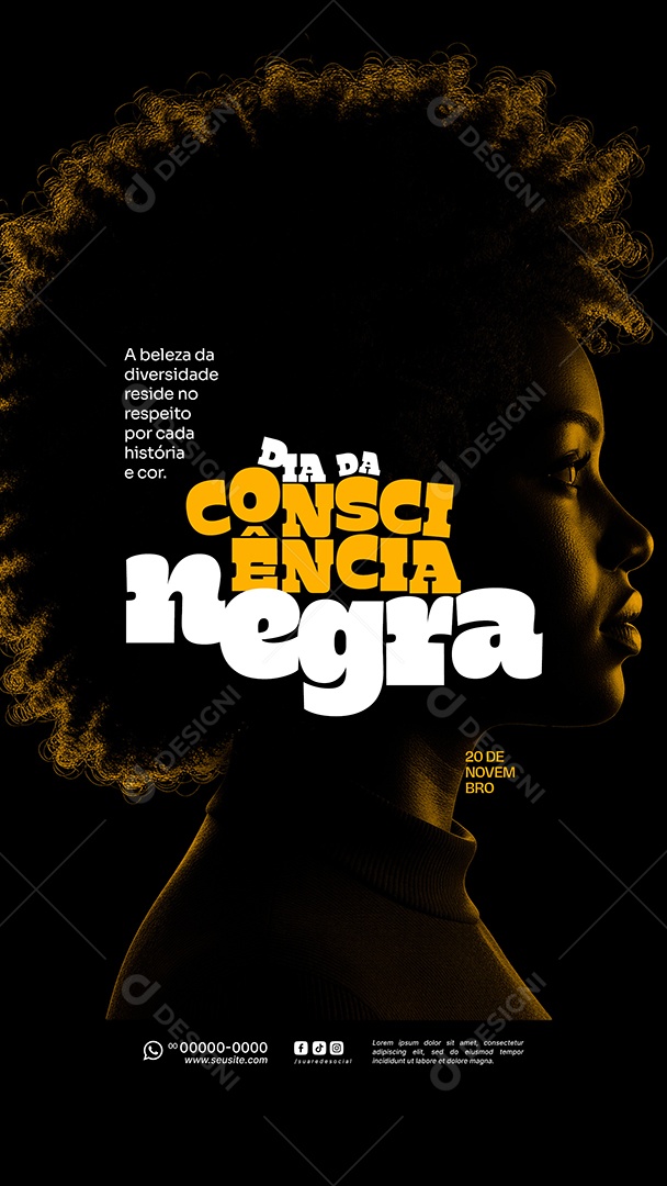 Story Dia da Consciência Negra 20 de Novembro Social Media PSD Editável