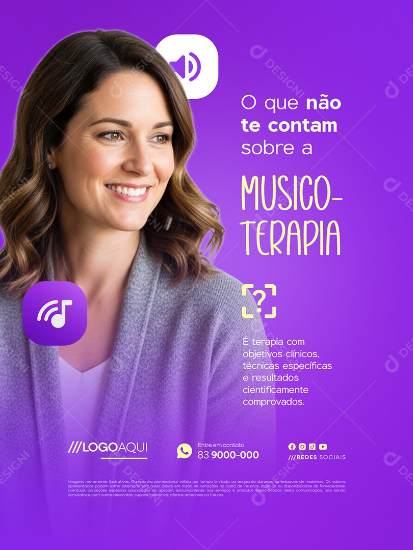 O Que Não Te Contam Sobre a Musicoterapia Social Media PSD Editável