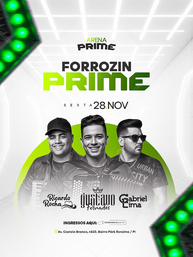 Flyer Próximos Shows Forrozin Prime Social Media PSD Editável