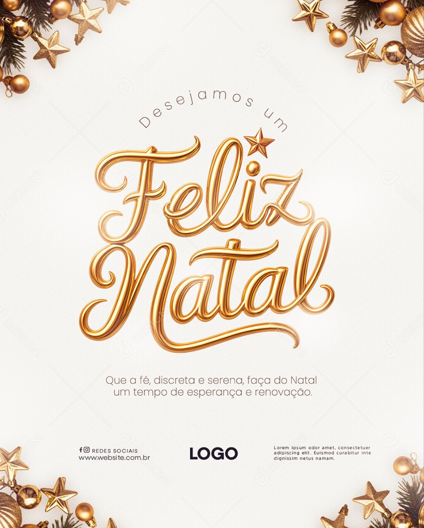 Feliz Natal 25 de Dezembro Social Media PSD Editável