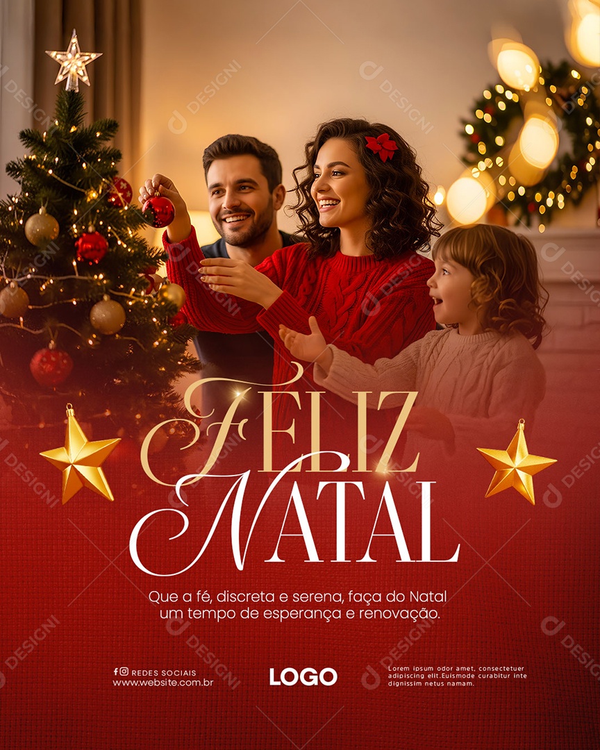 Feliz Natal 25 de Dezembro Social Media PSD Editável