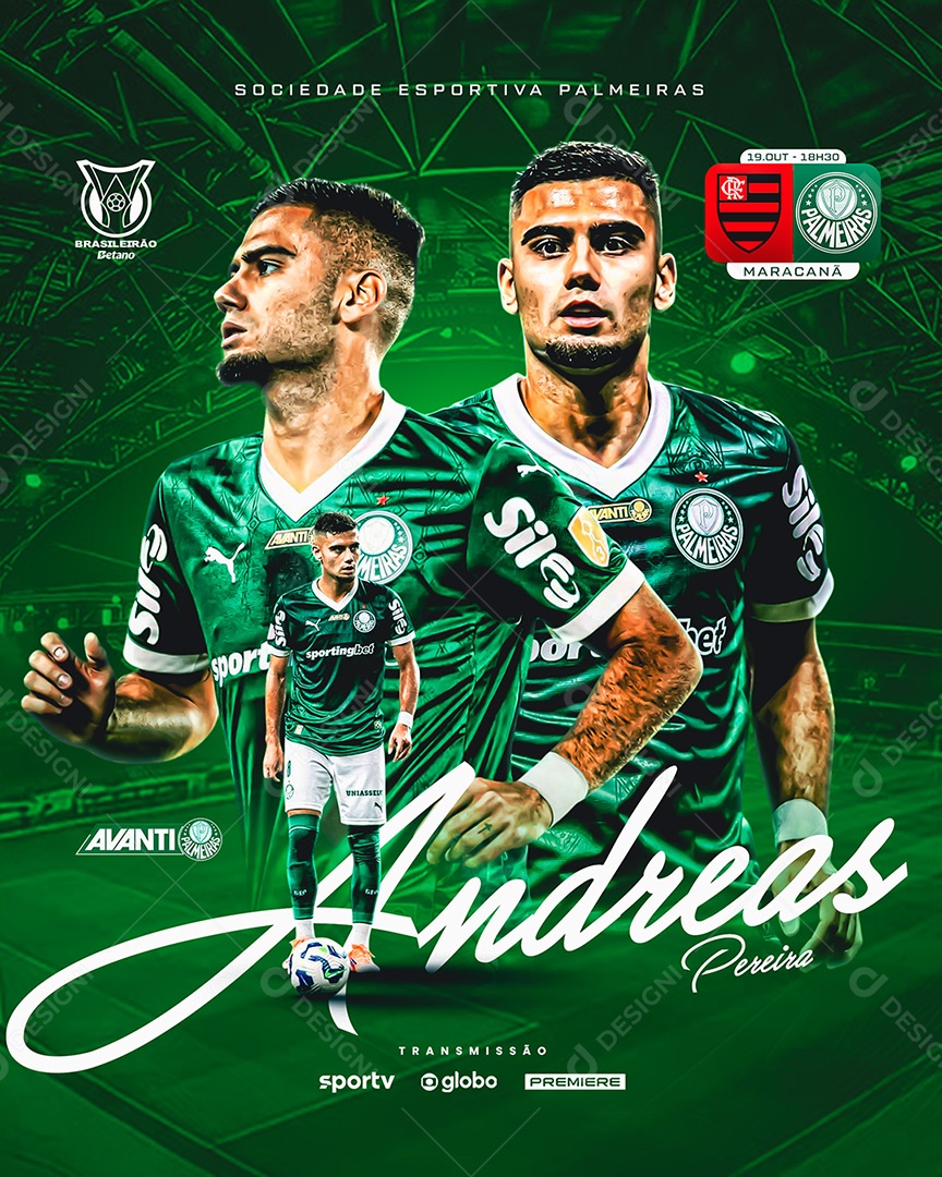 Social Media Palmeiras vs Flamengo Brasileirão Série A Futebol PSD