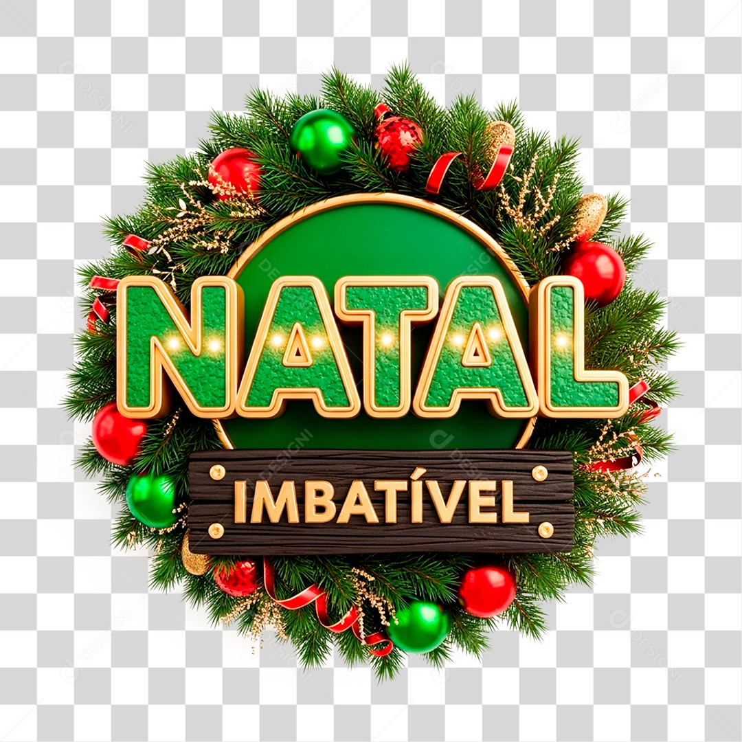 Selo 3D Natal Imbatível PNG Transparente