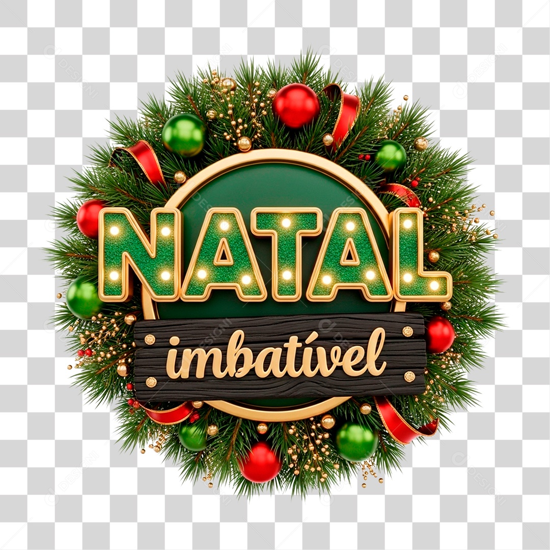 Selo 3D Natal Imbatível PNG Transparente