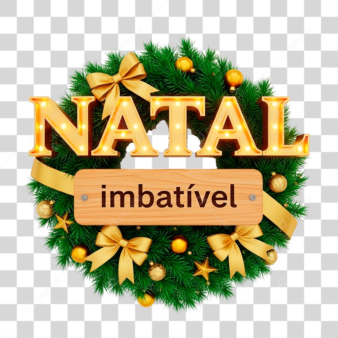 Selo 3D Natal Imbatível PNG Transparente