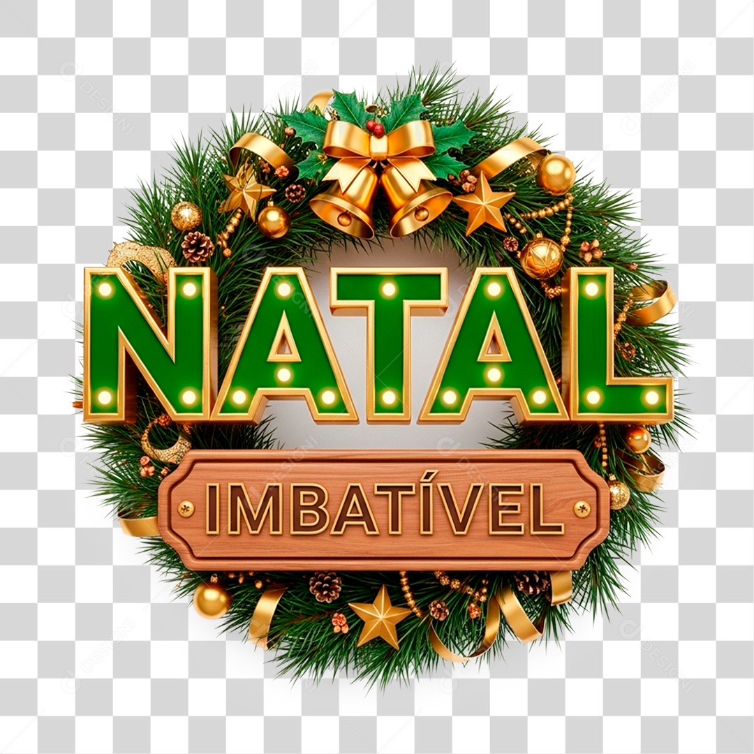 Selo 3D Natal Imbatível PNG Transparente