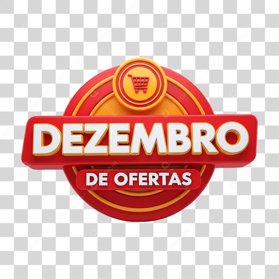 Selo 3D Dezembro de Ofertas PNG Transparente