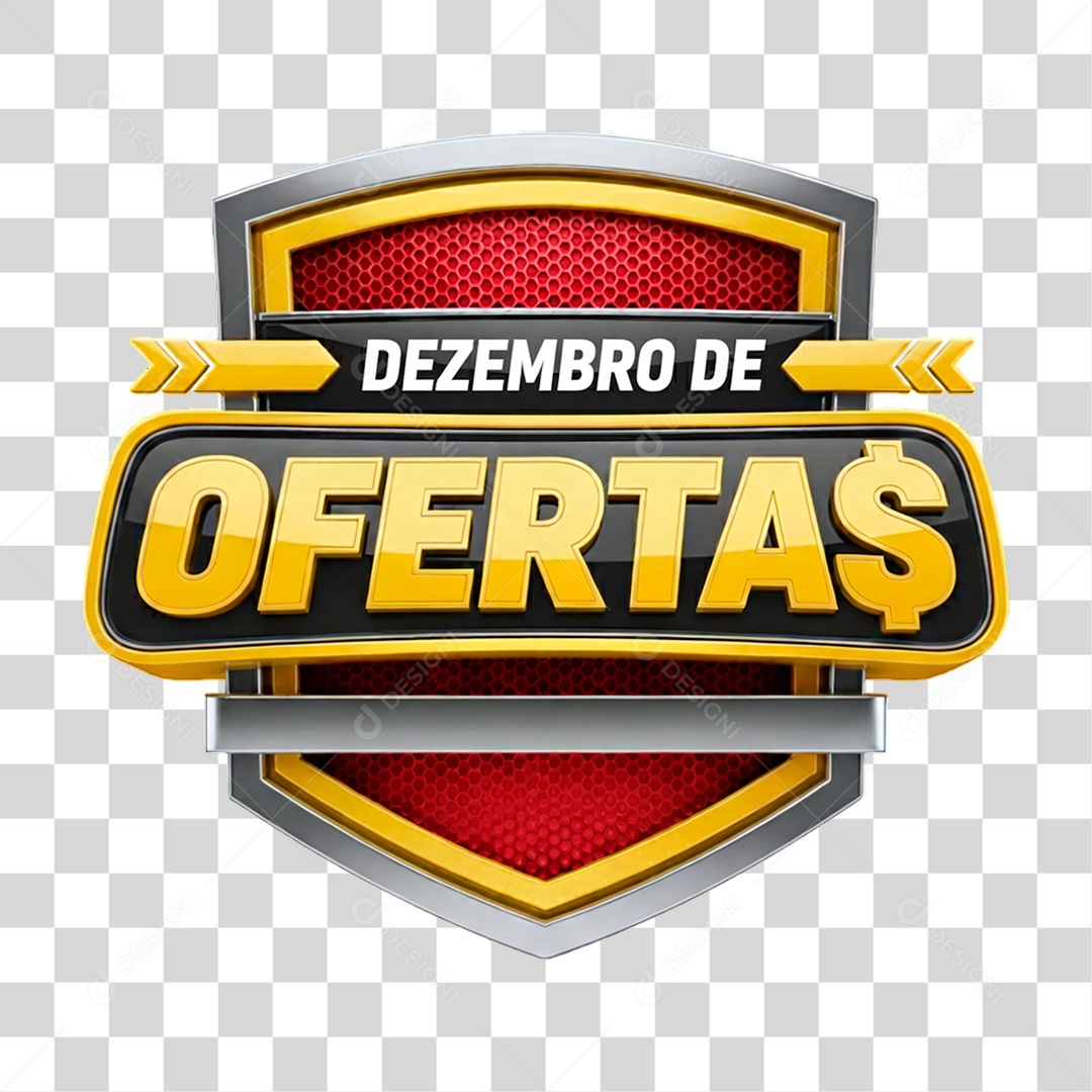 Selo 3D Dezembro de Ofertas PNG Transparente