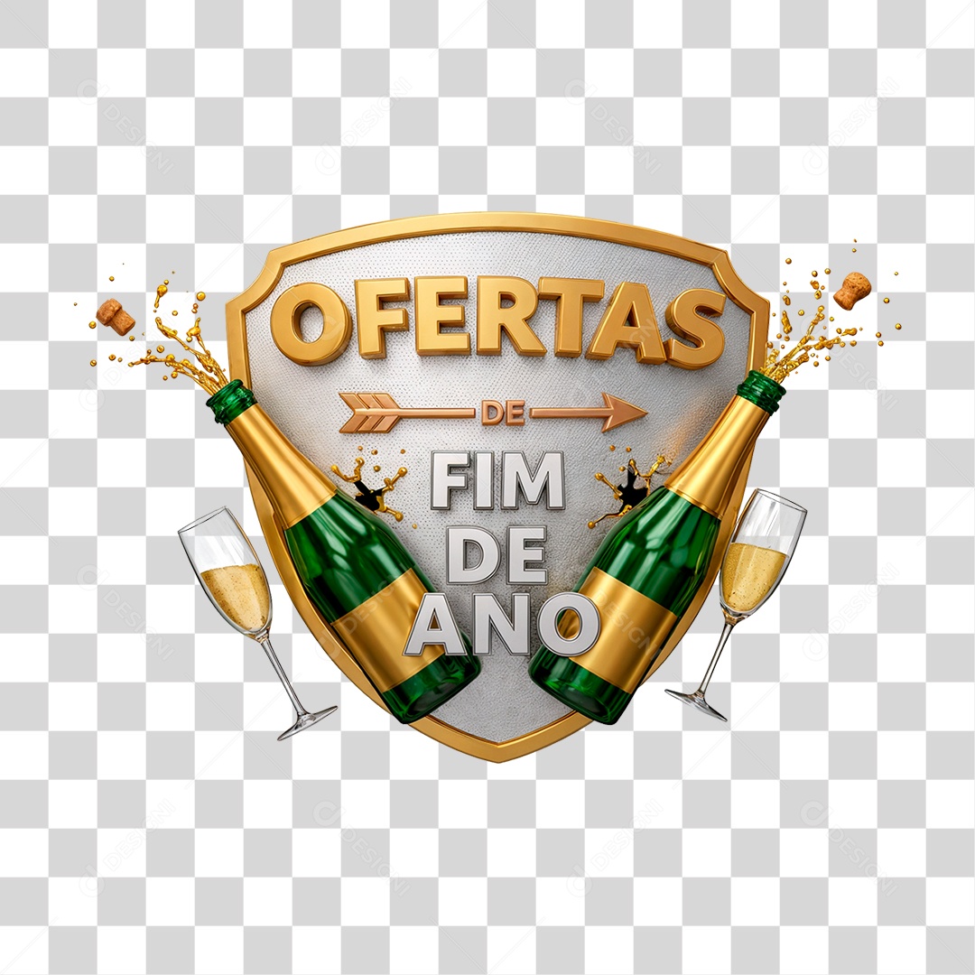 Selo 3D Ofertas de Fim de Ano PNG Transparente
